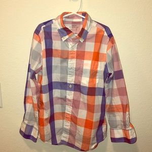 Crew cuts orange and blue plaid shirt sz 8